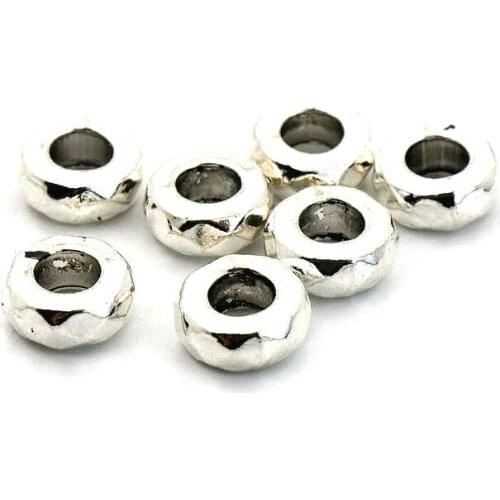 50 5 7mm Tibetan Silver Color Small Big Round Tube Spacer Beads For Jewelry Making Diy Needlework Bracelet Accessories Wholesale