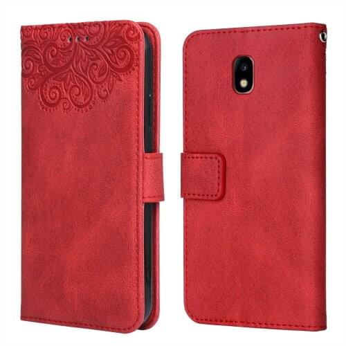 For Samsung Galaxy J7 2018 Flower Embossing Case J737 Wallet Flip Leather Case for Samsung J7 2018 Cover