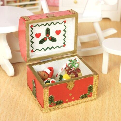G05-X363 children baby gift Toy 1:12 Dollhouse mini Furniture Miniature rement children toy box with toys