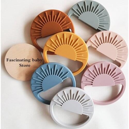 Baby Silicone Teether Rodent Teething Ring Toddler Newborn Infant Molar Pain Soothing Teethers Natural Stop Sucking Thumb Toys