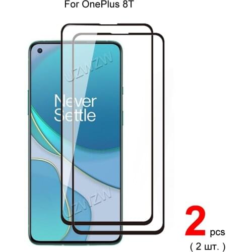 2pcs Glasses For OnePlus 8T Full Cover Tempered Glass Screen Protector Protective Glass Guard