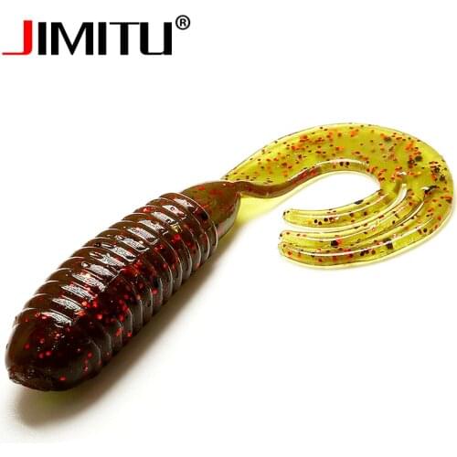 JIMITU Silicone Bait fishing lures set 12pcs 55mm 2.3g wobblers minnow jig soft plastic lure shad Curl Tail leurre souple fish