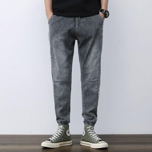 Jeans Mens Loose Stylish Motorcycle Style Korean Harlan All-match Harajuku Style Ins Beam Feet Casual Pants men jeans