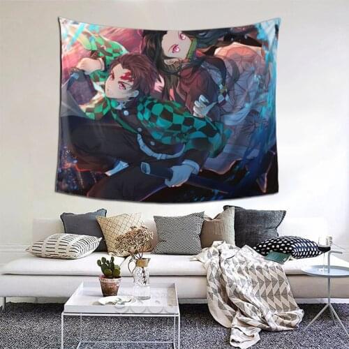 Nezuko Tapestry Anime Cosplay Kawaii Tapestry Wall Bedspread Bohemian Home Decor For Living Room