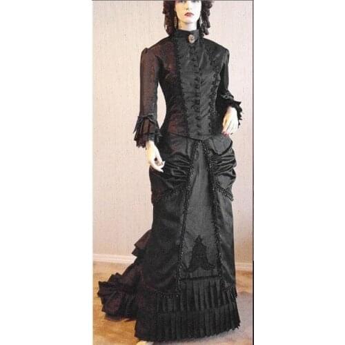 Gothic steampunk mourning dress evening Dress/Victorian ladys Edwardian steampunk dress vintange bustle gown dress custom