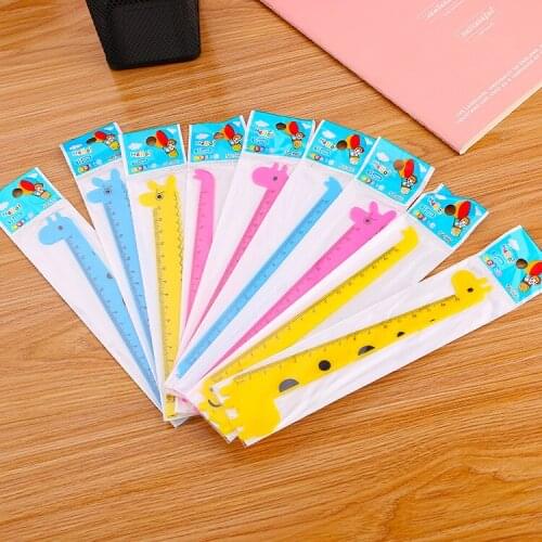 15cm cartoon giraffe cute ruler novelty stationery kawaii student design ruler drafting rules student stationery school supplies