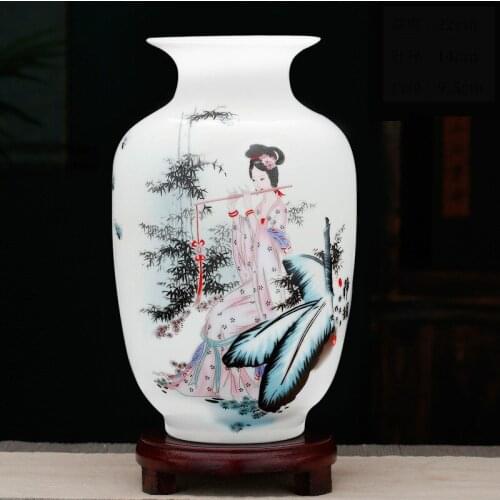 2021 Jingdezhen Small Ceramic Vase For Home Decoration Accessories Ornament Flower Arrangement Living Room Vases Decoratives