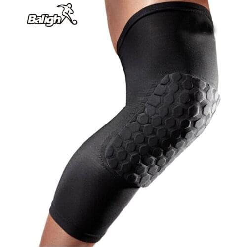 Balight Men Sports Knee Pads Breathable Honeycomb Long Knee Support Pad Basketball Leg Sleeve Protector