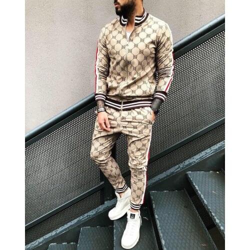 ZOGAA 2021 New Hooded Sportswear+Sports Pants Two-piece 3D Printing Suit Casual Fitness Sportswear Thin Streetwear Men Clothing