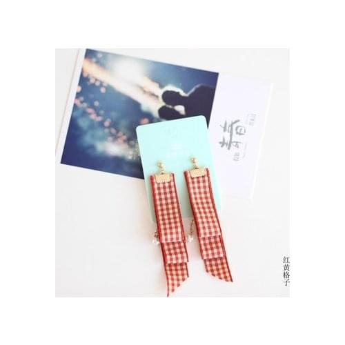 New Arrival Fabric Fashion 100%handmade Drop Earrings Korean Popular Minimalist Temperament Female Small Jewelry for Women Girl