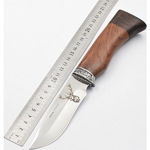 Outdoor High Hardness 440C Stainless Steel Survival Military Knife Tactical Manual Straight Knife Self Defense Portable Knife