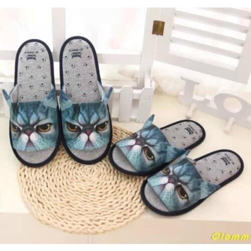 DROPSHIPPING New arrival Olomm Cute PLUSH KITTEN SOFT ANIMAL Cat Women Plush Slippers Ladies home BEDROOM Slippers