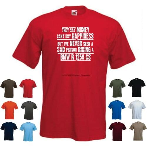'R 1250 GS' - 'They Say Money Can't buy Happiness...' Mens Motorbike T-shirt
