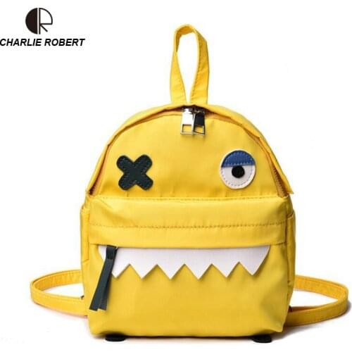 2019 New Arrive Hot Fashion Women Nylon Mini Backpack Animal Print Cute Cartoon Four Colors Spoof Dinosaur Mini Backpack