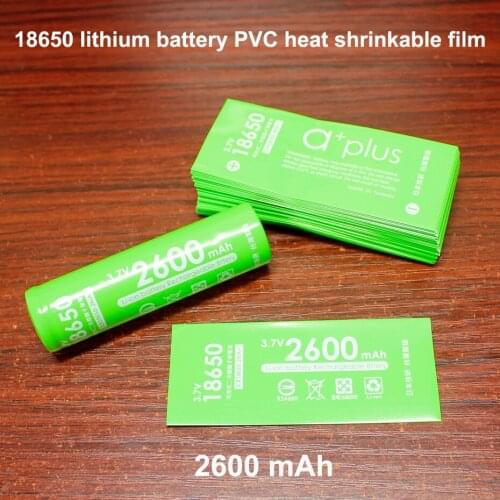 100pcs/lot 18650 Battery Skin Pvc Heat Shrinkable Sleeve 2600mah Renovation Shrink Film Insulation Leather Case