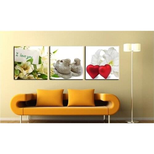 Lotus of love diamond Room Kitchen Home Decoration Diy Diamond Crystal Painting Embroidery Mosaic Picture three-pictures