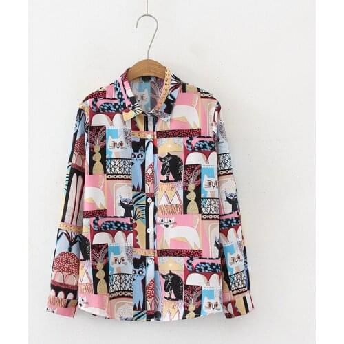 Vintage Women blouses Tops Printing shirts blouse 2020 Spring Autumn Long Sleeve Blouses Female Blusas Mujer