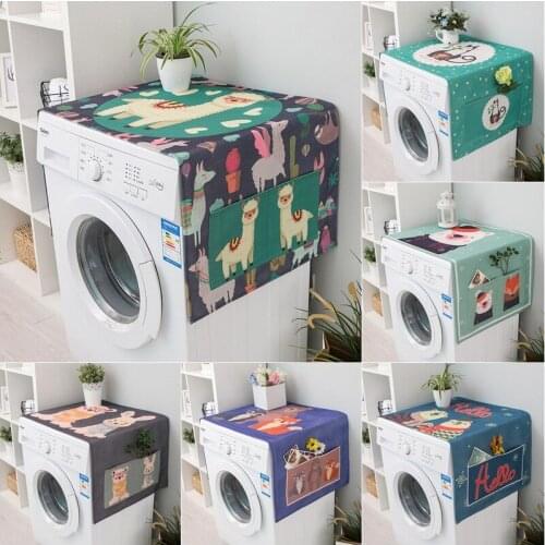 Waterproof Refrigerator Covers Cotton Linen Dustproof Washing Machine Cover Printed Kitchen Microwave Toaster Oven Dust Cover