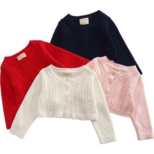 1-5Yrs Baby Girls Knitted Cardigan Autumn Spring Cotton Sweater Top Baby Children Clothing Boys Girls Sweater Kids Spring Wear