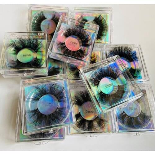 YioWio Fluffy 25MM Sexy Mink Eyelashes Cilios Makeup Ciglia Finte Long Mink Lashes Vendor Wholesale Logo Printing