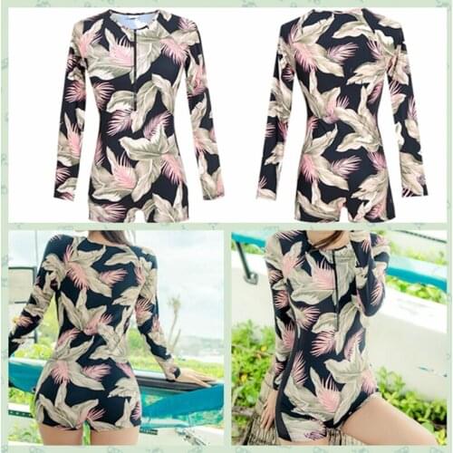 2020 Only For You Womens Swimwear Siamese Flat Angle Covered The Belly Sexy Long-Sleeved Sports Suit XT00120053