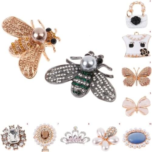 1PCS Summer Shoes Bling Rhinestone Buckle Shoes Designer slipper Charms Buckle For Shoes Charm
