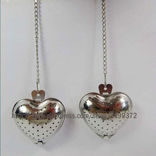 1000pcs/lot Free Shipping Stainless Steel Heart Shape Tea Infuser Strainer Filter Loose Leaf Hearted Shape Herb Tea Leaf Steeper