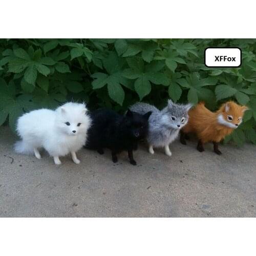4 pieces a set cute real life fox models plastic&furs simulation standing fox dolls gift about 16x12cm xf1713