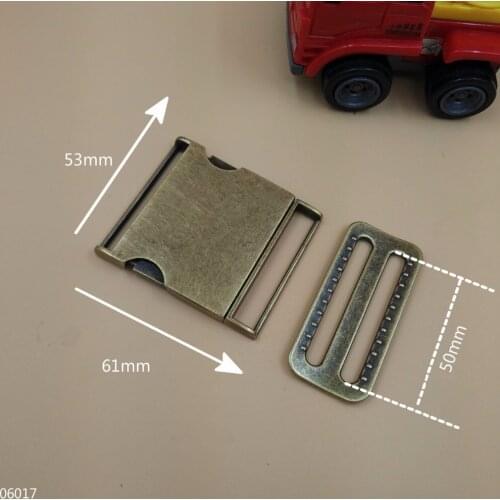 2" For 50mm Webbing Bronze Side Release Metal Buckles+Adjustable D Rings 5Pcs For DIY Pets Leashes Bags Belt Buckle Accessories