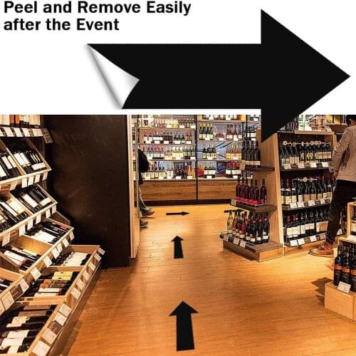 6Pcs Arrow Decal Removable Self Adhesive Ground Floor Marking Wall Stickers Floor Sticker Thick Self Adhesive Floor Decals Floor