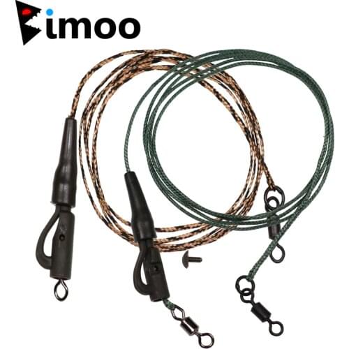 Bimoo 1PC 45LB Ready Made Carp Fishing Leader Rig Line Combi Rig Safty Clip Helicopter Rig Free Running Rig Hollow & Lead Core