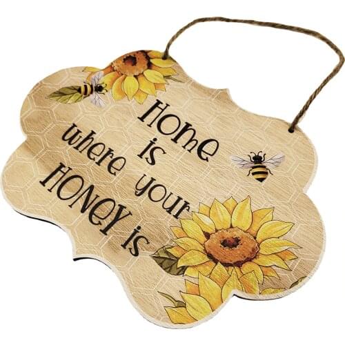 Wooden Door Pendant, Bee Crafts, Home Wooden Pendant Decoration, Durable, Room Wall Hanging Jewelry, Bumblebee Art Decoration