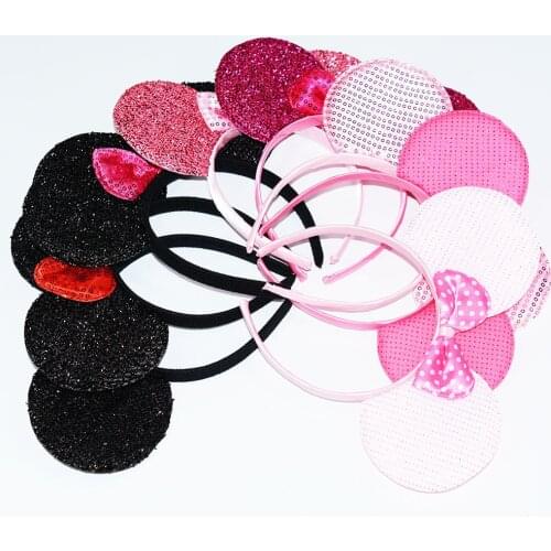 24pcs Girls Children Mickey Minnie Headbands Happy Birthday Party Baby Hairbands Festival Gift Bow Kids Boys Hair Accessories