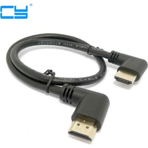 HDMI 2.0 4K 3D Dual 90 Degree Left Angled HD-compatible Male to Right Angled HD-compatible Male HDTV Cable for DVD PS3 PC
