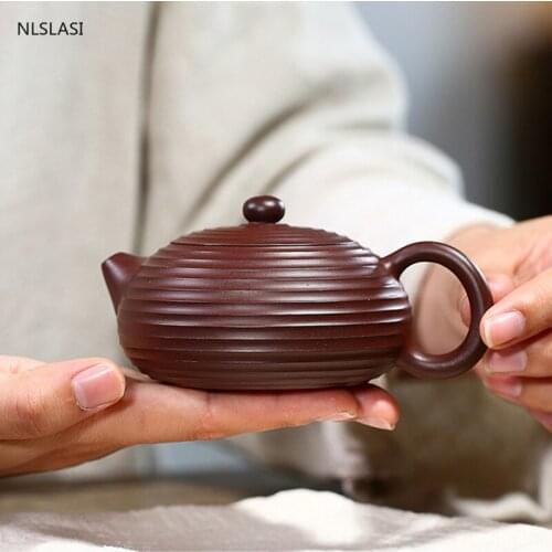 Yixing Boutique tea pot purple clay Xishi filter teapots beauty kettle Raw ore Handmade Tea set Customized Authentic 170ml