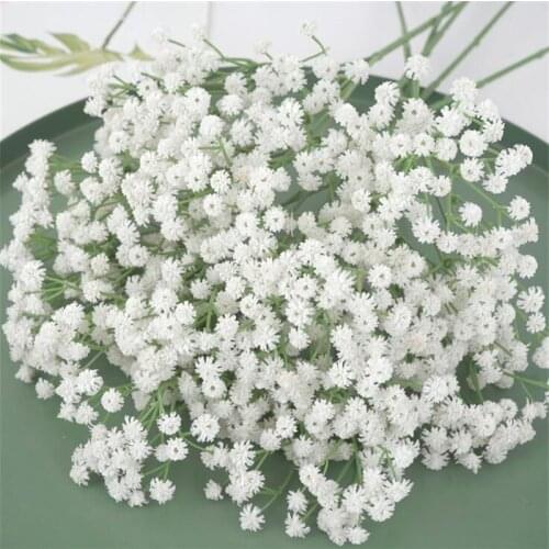 Artificial Gypsophila Flower Good Quality White Plastic Gypsophila Paniculata 130 Heads for Wedding Birdal Bouquet Floral