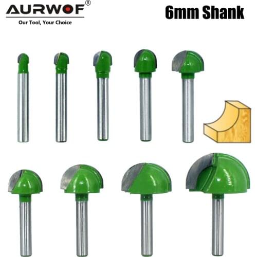 LA VIE 5pcs or 4pcs 6mm Shank Ball Nose Router Bits Set End Mill Round Cove Box Solid Carbide CNC Radius Core Milling Bit MC0602