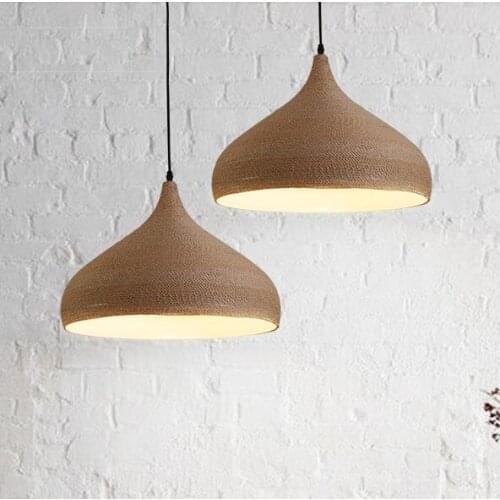 Loft Style Iron Hemp Rope Droplight LED Vintage Pendant Light Fixtures Dining Room Hanging Lamp Indoor Lighting Lamparas