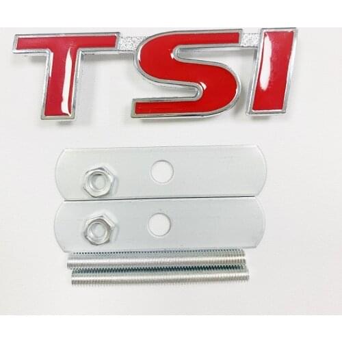 For TSI Logo 3D Car Styling Front Stickers Metal Grille Emblem Badge for T4 T5 Golf 4 5 6 7 Passat b6 Tiguan