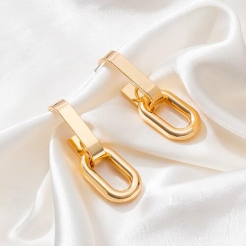 LOVR Fashion Drop Earrings For Women Statement Geometric Punk Gold Jewelry Round Dangle Hanging Modern Female Metal Earring 2021