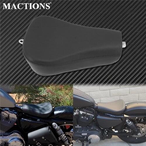 Motorcycle Front Driver Leather Seat Retro Pillow Solo Seat Cushion Cafe Racer Saddle For Harley Sportster XL 1200 883 48 72