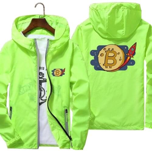 Mens Bitcoin Speed Revalue Like Rocket Zipper Women Summer Thin Windbreaker Beach Casual Coat Bomber Jacket Plus Size 6XL 7XL