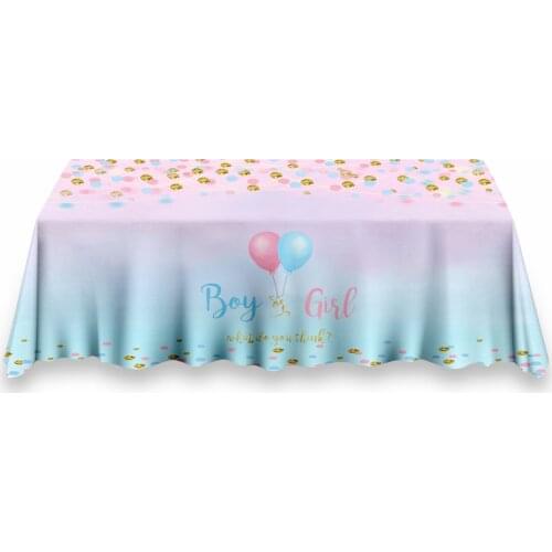 Gender Reveal Party Backdrop & Table Cover Cloth Set Boy Or Girl Gradients Photography Background Studio Supplies Tablecloth
