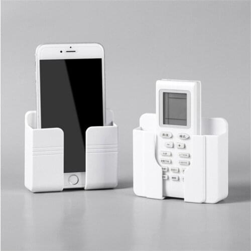 Wall Mounted Organizer Storage Box Remote Control Mounted Mobile Phone Plug Wall Holder Charging Multifunction Holder Stand
