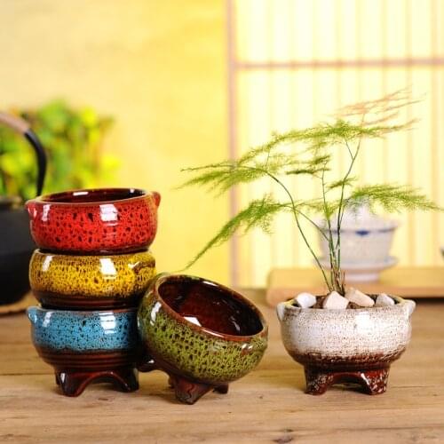 New high temperature kiln changed fleshy flowerpot creative cartoon animal ceramic crafts small pot ceramic flower