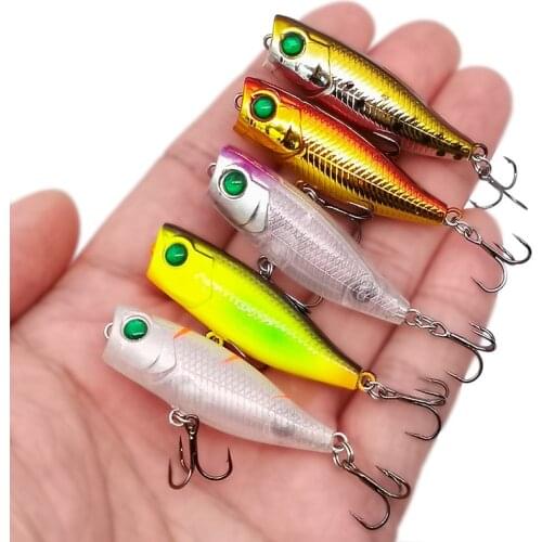 New Arrival 1 pcs mini Popper Fishing Lures 4cm/3.5g 3d Eyes Bait Crankbait Wobblers Tackle Isca Top Water Surface Popper Lure