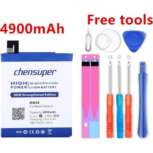 New Original chensuper BM46 High Capacity 4900mah Mobile Phone BM46 Battery For Xiaomi Redmi Note 3 note3 Pro/Prime Battery