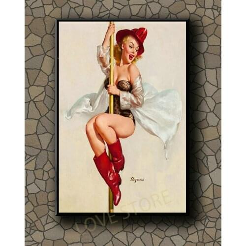P147 Vintage Beautiful Pin-up Girl Classic Picture 271 Silk Fabric Poster Art Decor Indoor Painting Gift