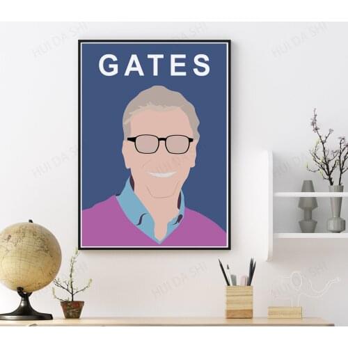 Bill Gates Print, Bill Gates Poster, Technology Pioneer, Minimalist Print, Home Decor, Interior Design, Famous People