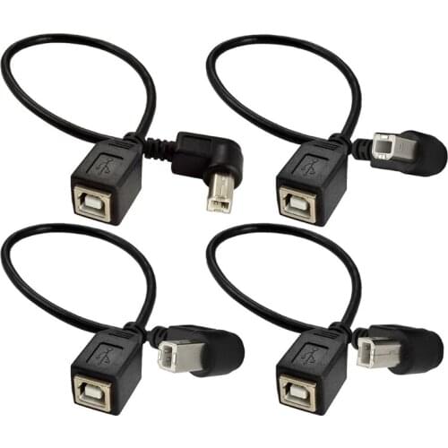 Q1JF USB 2.0 Type-B Printer Cable Type-B Male Short Extensio Cable (UP/Down /Right/Left Angle 90° ) for Printer Scanner SSD